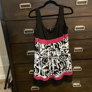 Black white and pink dress. Size 12